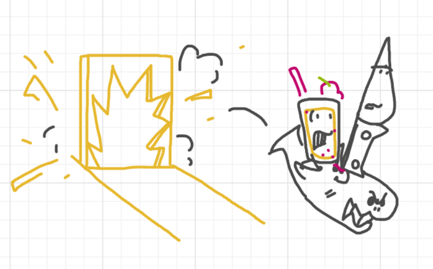 A panel from Running Duos, episode four of the Board Boards object show by Furretwalk/WalkingFurret.